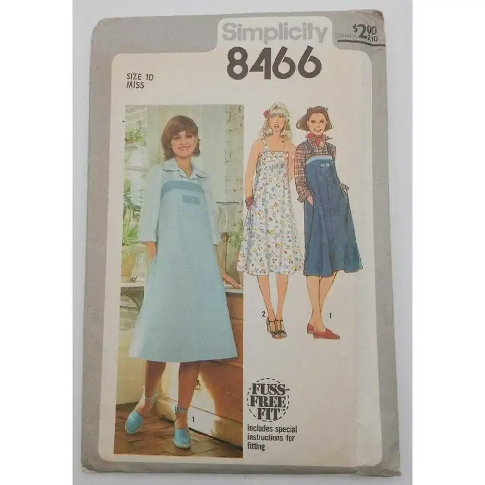 Vintage 70's Simplicity 8466 Misses Vintage Sundress or Jumper Size 10 Uncut